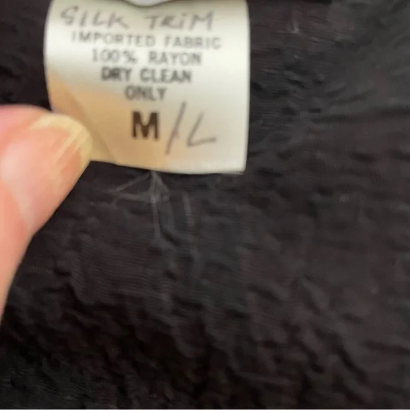 Aimee Atelier Open Waterfall Jacket Lace Trim Blk White Pattern Oversize. M/L - Picture 5 of 7